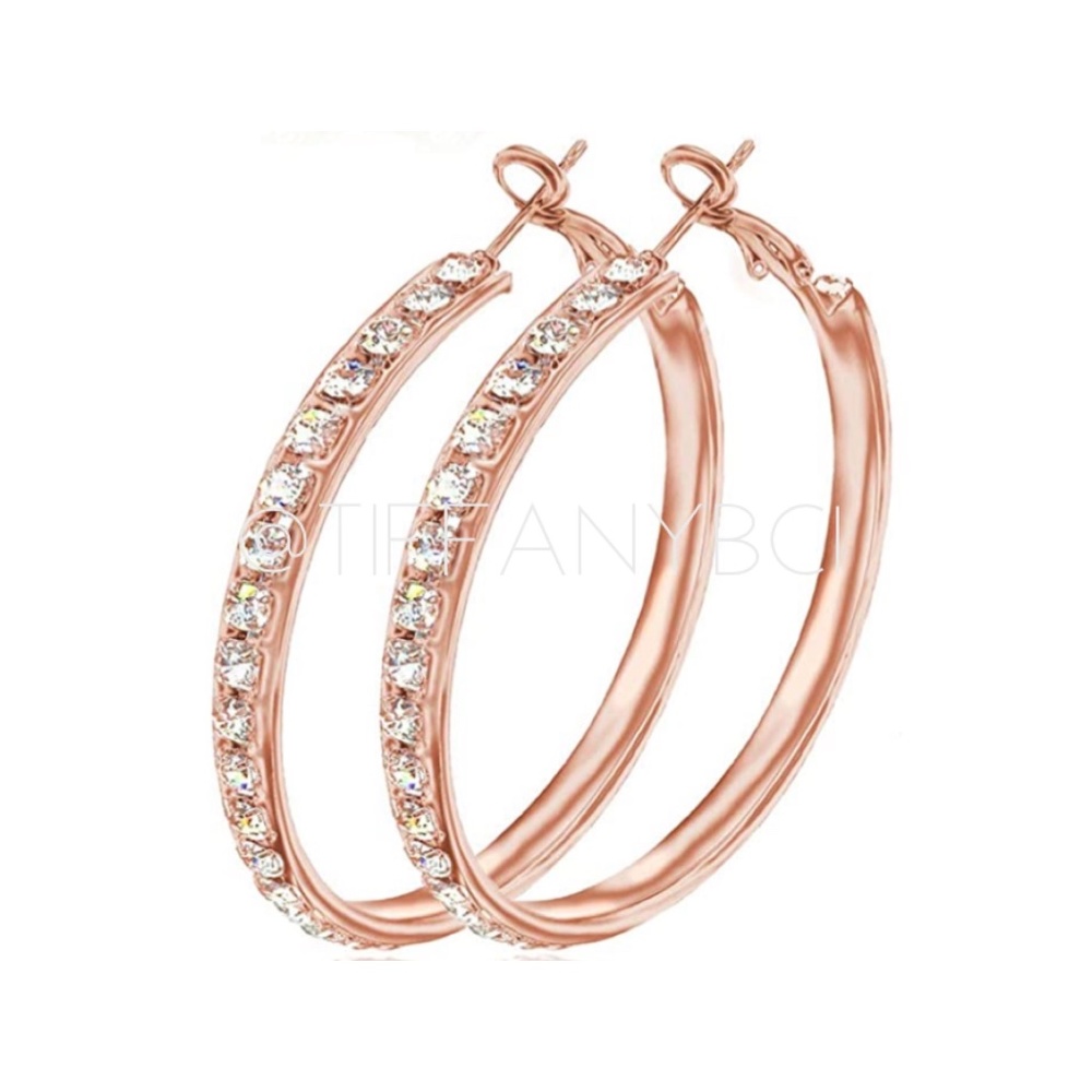 18k Rose Gold Hoop Earring